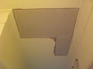 The Notting Hill W11 Plasterer - plasterboarded ceiling ready for plaster repair