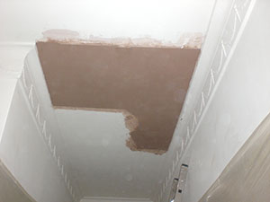 The Notting Hill W11 Plasterer - recently plastered ceiling as part of a ceiling plaster repair