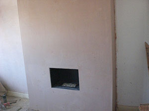 Newly plastered lounge fireplace West Wimbledon SW20